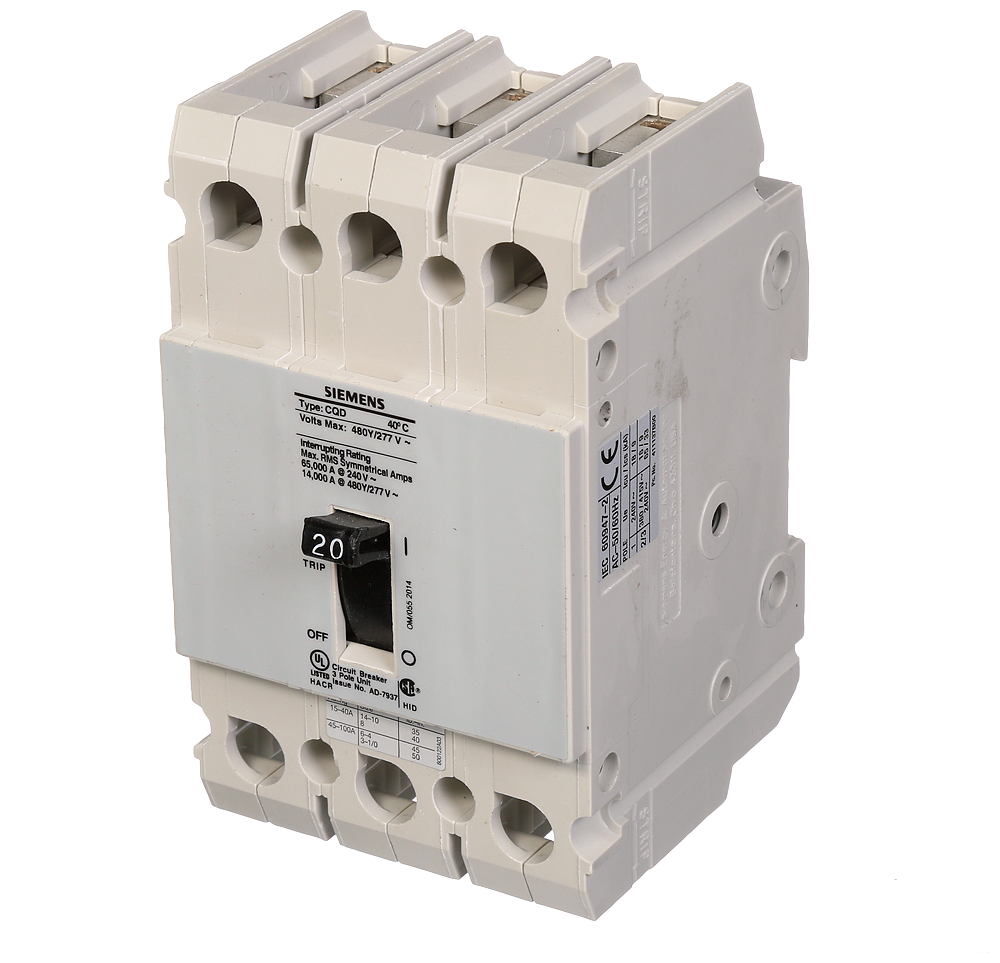 BREAKER CQD 3P 20A 480/277V 14KA DIN