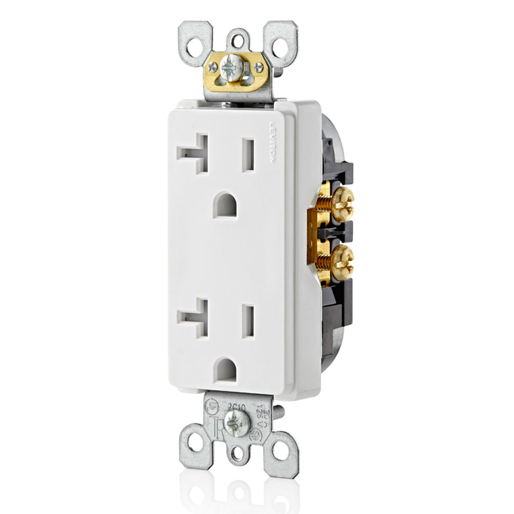 20 Amp Decora Tamper-Resistant Duplex Outlet/Receptacle, Grounding