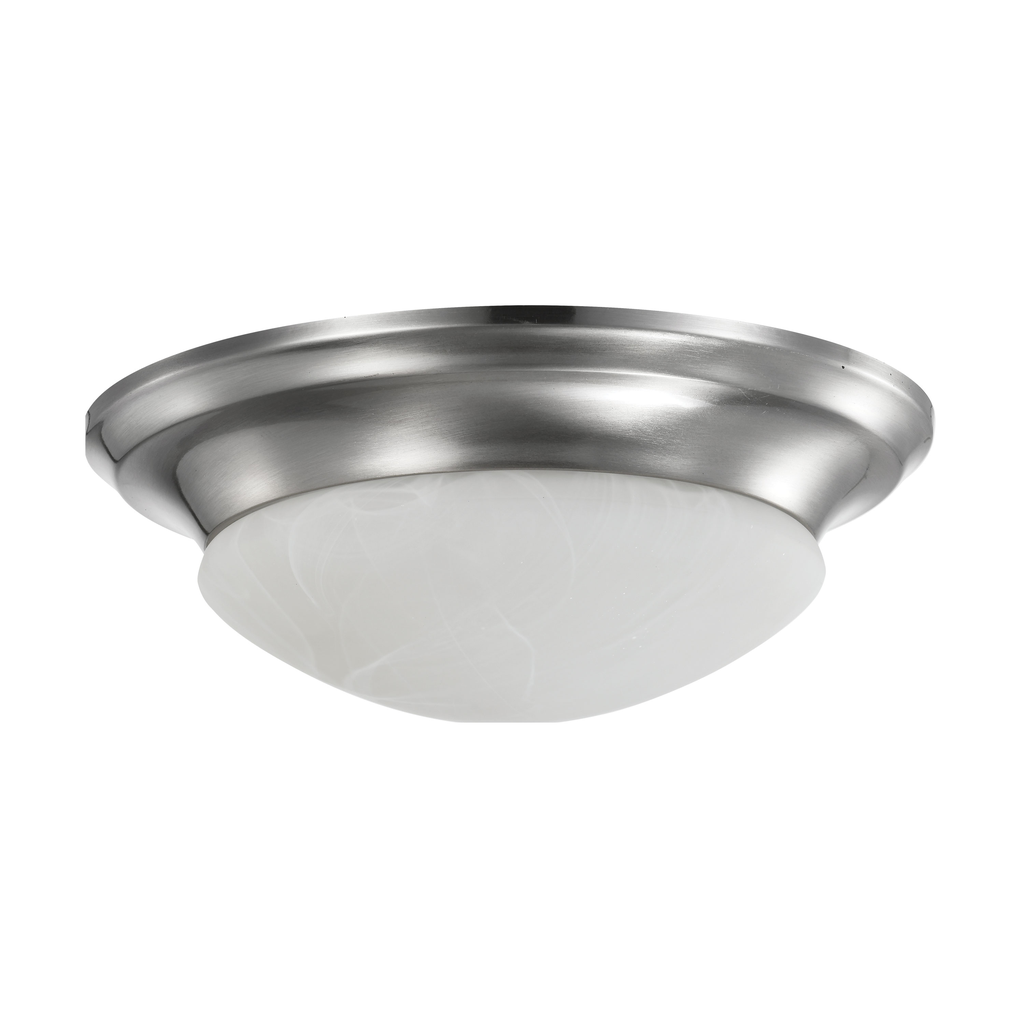 19 Watt; 11 inch; LED Twist & Lock Flush Mount Fixture; Dimmable; Brushed Nickel; Frosted Glass