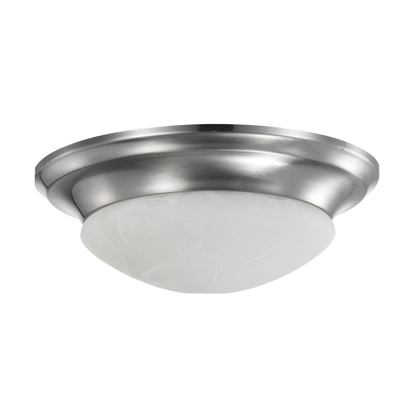 19 Watt; 11 inch; LED Twist & Lock Flush Mount Fixture; Dimmable; Brushed Nickel; Frosted Glass