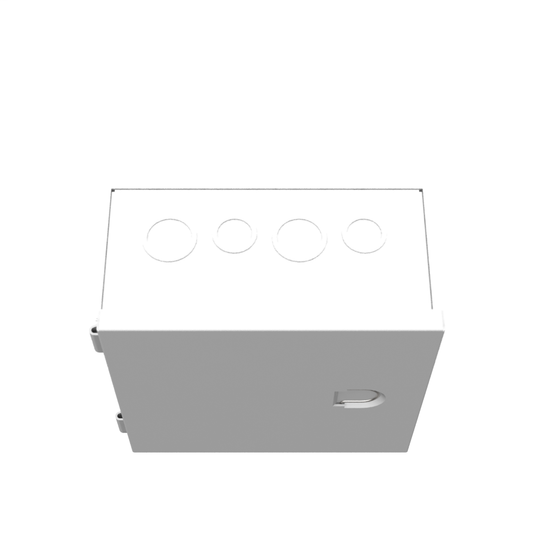 8x4X8 Hinge Cover Type 1 UL Listed Steel Knockouts ANSI 61 Gray Flush Pull Ring Formed Hinges Mounting Holes In Back
