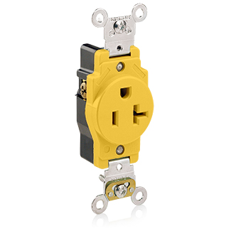 20 Amp Single Receptacle/Outlet, Industrial Grade, Corrosion-Resistant, Self-Grounding