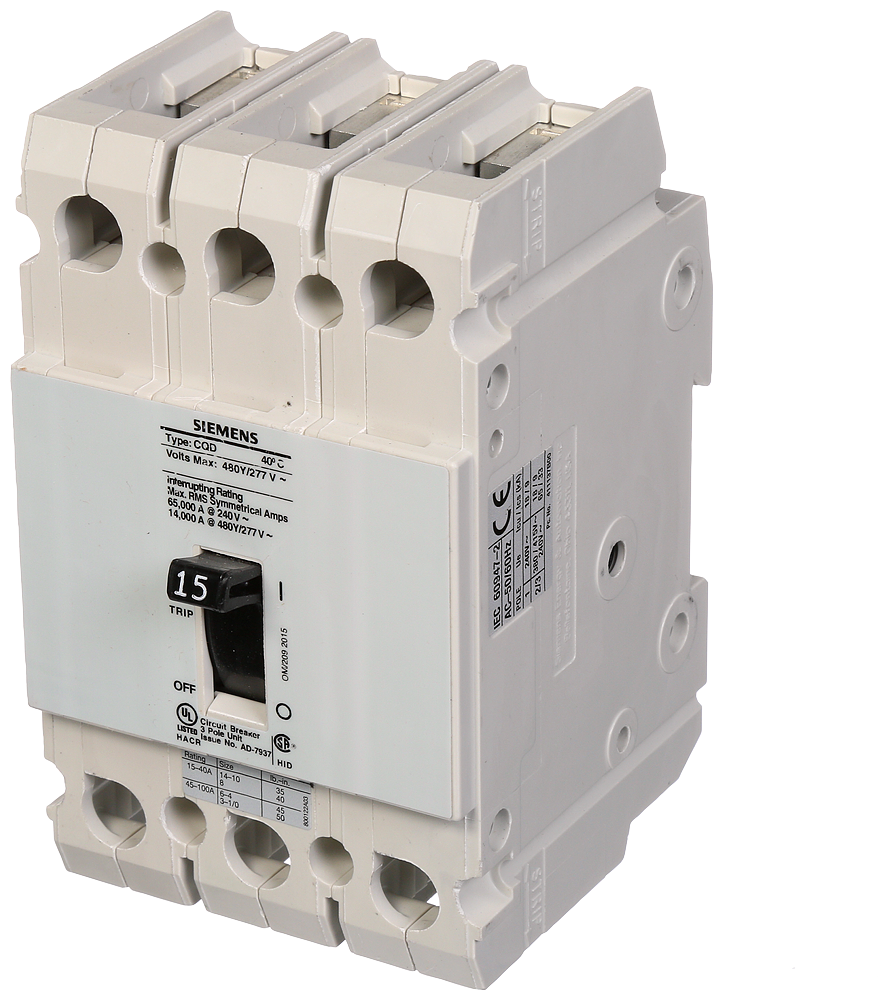 BREAKER CQD 3P 15A 480/277V 14KA DIN