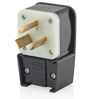 30 Amp, 125/250 Volt, Straight Blade Plug, Industrial Grade