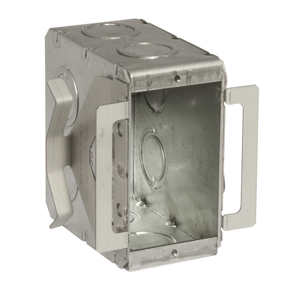 1-Gang BLOCK-LOC¬Æ Masonry Box, NonGangable, 3-1/2 in. Deep, Conduit KO's, Welded