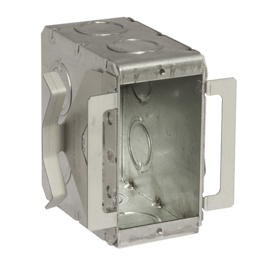 1-Gang BLOCK-LOC¬Æ Masonry Box, NonGangable, 3-1/2 in. Deep, Conduit KO's, Welded