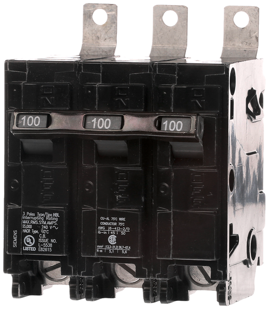 BREAKER 100A 3P 240V 65K HBL