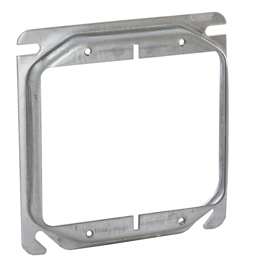 4 in. Square Cover, 2-Device, 1/2 in. Raised