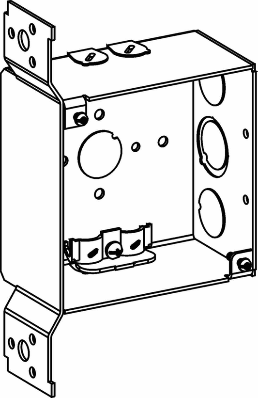 2-1/8" DEEP, 4" SQUARE (4S) DEEP BOX WELDED WITH NM CLAMPS & FB BRACKET