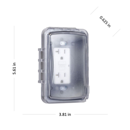 1-Gang Weatherproof Flip Cover, Horizontal/Vertical, Flat, 16-in-1, Clear