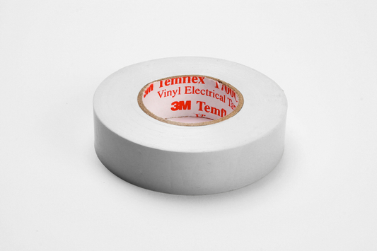 3M™ Temflex™ Vinyl Electrical Tape 1700C, 3/4 in x 66 ft, 1-1/2 in Core, White, 10 rolls/carton, 100 rolls/Case