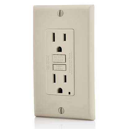 15 Amp, Self Test, Non Tamper-Resistant GFCI Outlet with LED Indicator Light