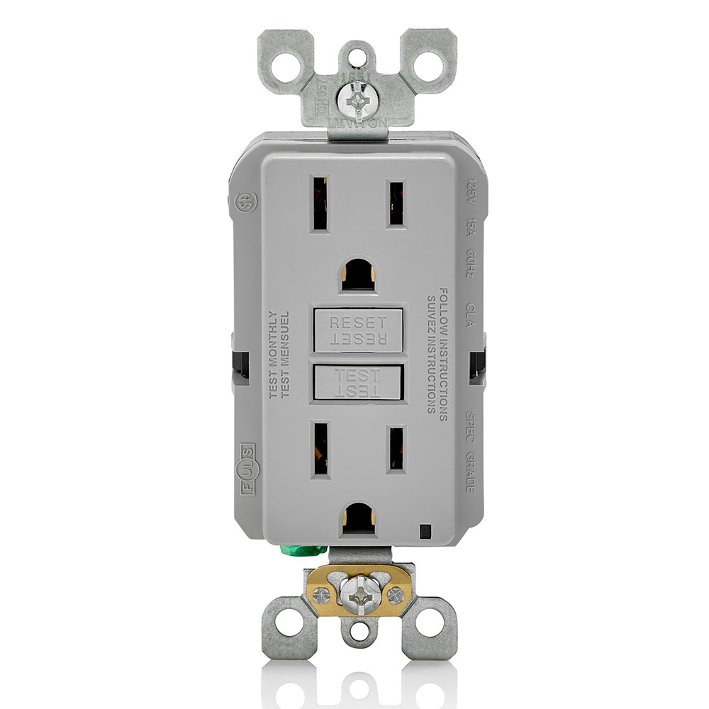 15 Amp, Self Test, Non Tamper-Resistant GFCI Outlet with LED Indicator Light