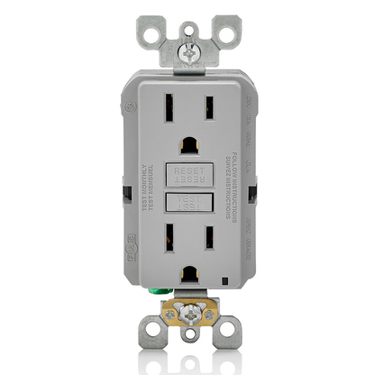 15 Amp, Self Test, Non Tamper-Resistant GFCI Outlet with LED Indicator Light