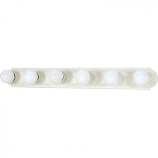 6 Light - 36" Vanity Strip - Textured White Finish