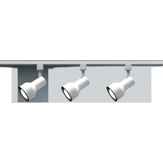 1 Light - R30 - Track Head - Step Cylinder - White Finish