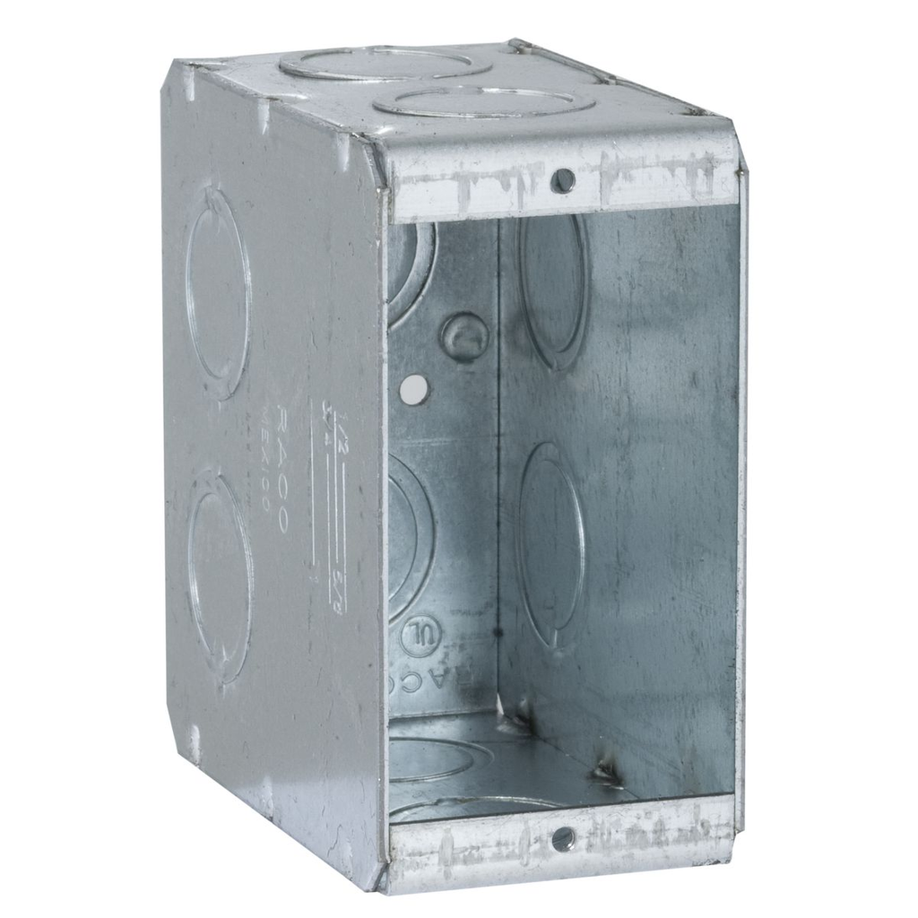 1-Gang Masonry Box, Nongangable, 3-1/2 in. Deep, Ten Concentric KO‚Äôs