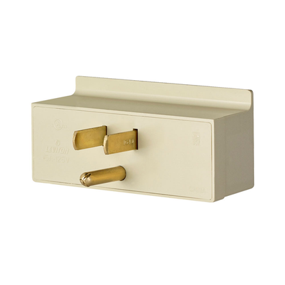 15 Amp Triple Outlet/Receptacle Plug-In Adapter, Grounding, Ivory