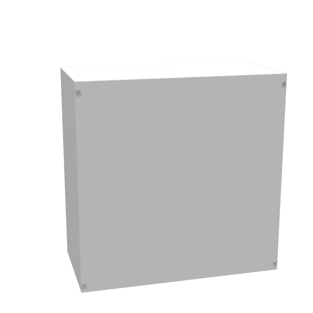 24X12x24 Screw Cover Type 1 UL Steel No KO Gray Cover w/Teardrop Slots Holes In Back