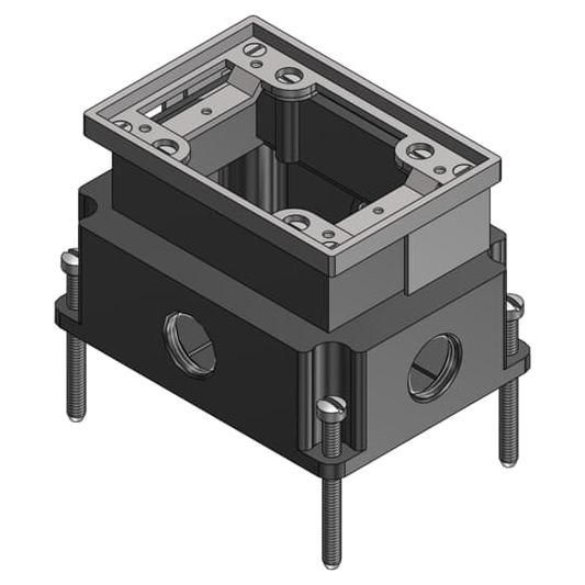 1-G FLUSH FLR-BX HUB1IN W/AL TRIM