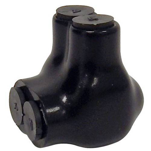 Black Insulated 2 Conductor Single Side Entry Splice 2/0 - 6