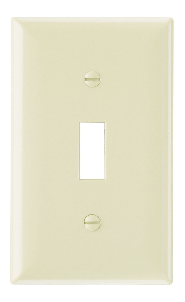 1-Gang Thermoset Wall Plate, 1 Toggle Switch Opening, Ivory