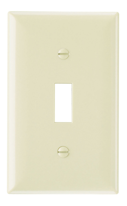 1-Gang Thermoset Wall Plate, 1 Toggle Switch Opening, Ivory