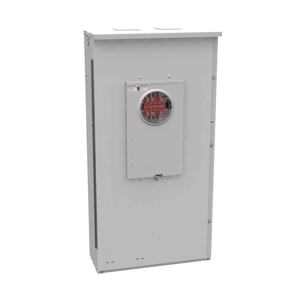 13 Terminal Ringless 2 Large Closing Plates Test Switch Prewired 400-800 Ampere Painted Steel Single Front Piano Hinge Cover Hasp Current Transformer Mounting Included 120-208 Volt