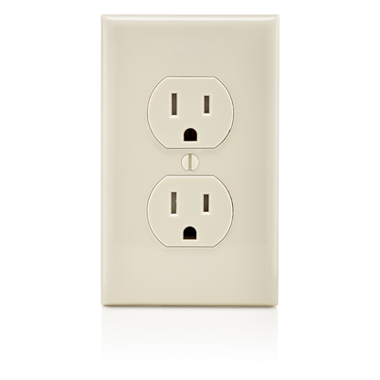 15 Amp Tamper-Resistant Duplex Outlet/Receptacle, Grounding, Light Almond