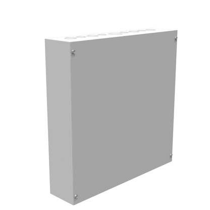18x4X18 Screw Cover Type 1 UL Steel KOs Gray Cover w/Teardrop Slots Holes In Back