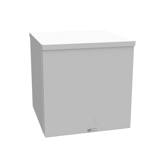 10x10x10 Screw Cover Type 3R UL Listed Steel No Knockouts ANSI 61 Gray Quad D Knockout For Lock Emboss Mounting Holes In Back