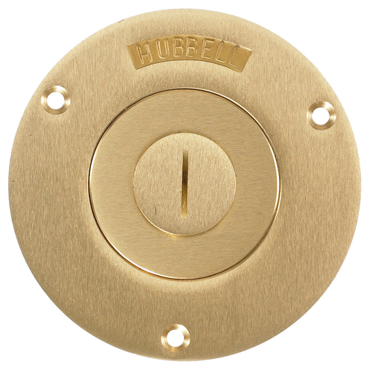 1-Gang Cover, Round, Combination 2-1/8"X 3/4" Threaded Opening, Brass