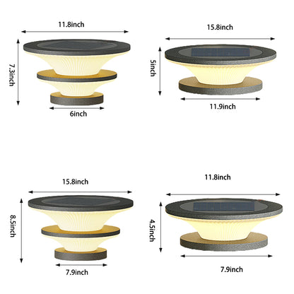 Waterproof Patio Pillar Lights Round Modern