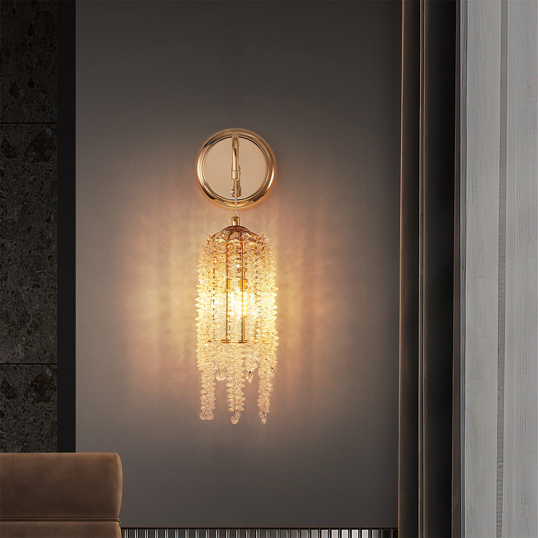 Wall Lights with Crystals Glam Gold Finish Luxury Lamp