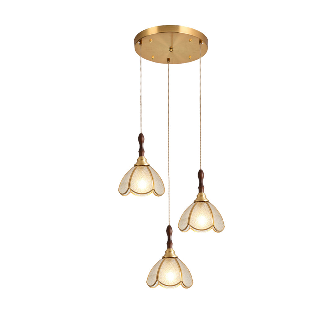 Water Ripple Glass Pendant Lighting Nordic Full Copper Light