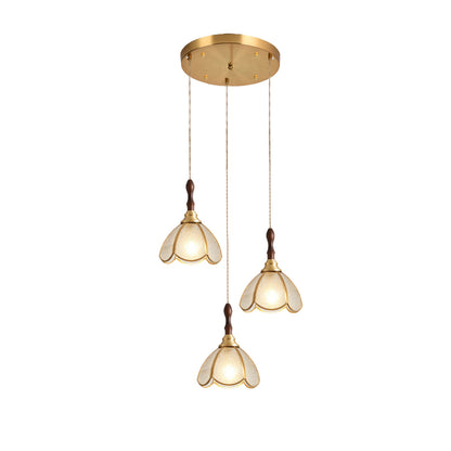 Water Ripple Glass Pendant Lighting Nordic Full Copper Light