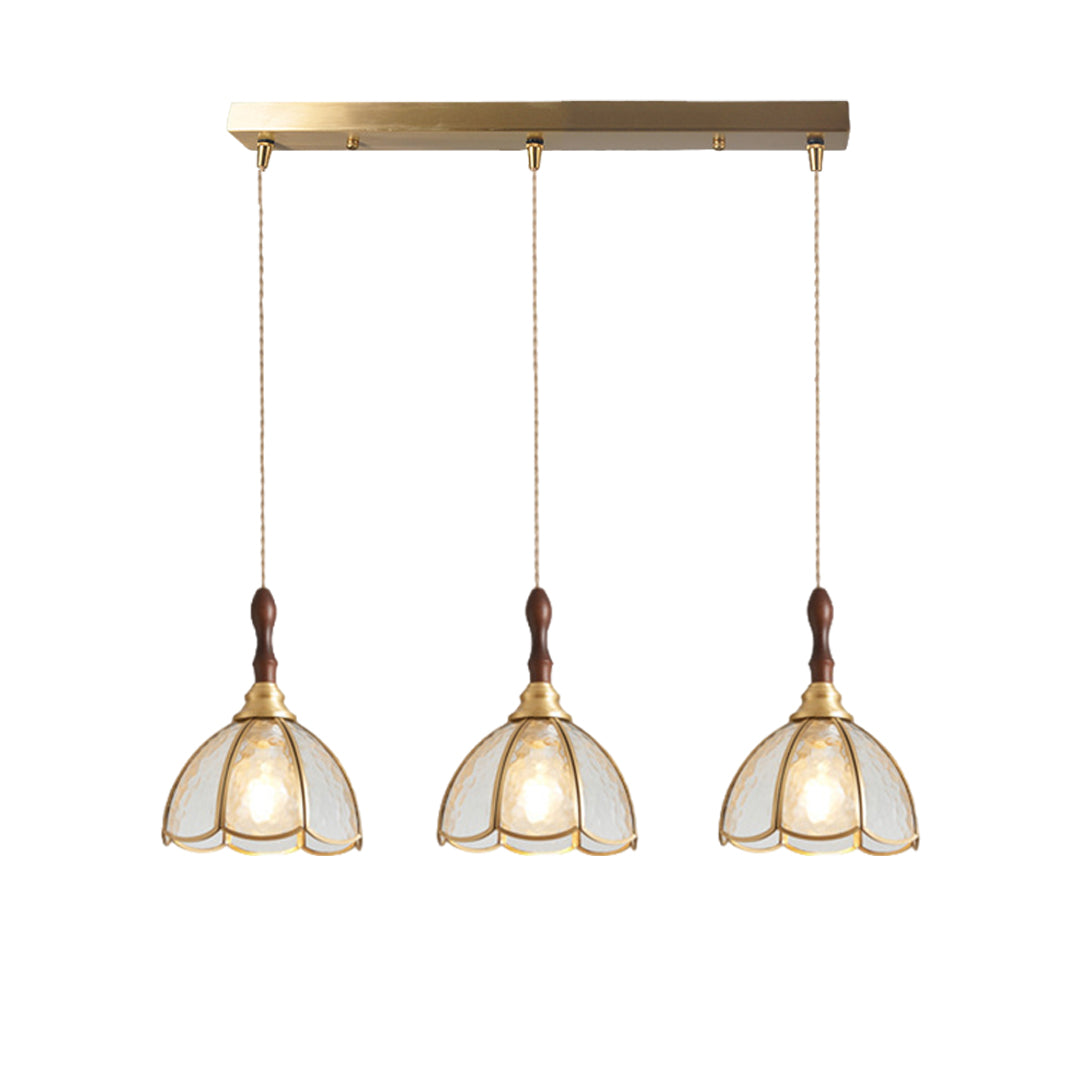 Water Ripple Glass Pendant Lighting Nordic Full Copper Light