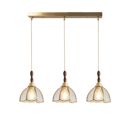 Water Ripple Glass Pendant Lighting Nordic Full Copper Light