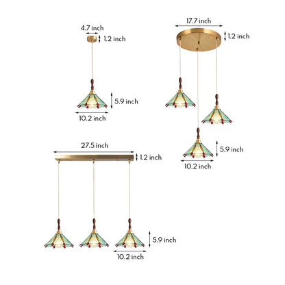 Water Ripple Glass Pendant Lighting Nordic Full Copper Light