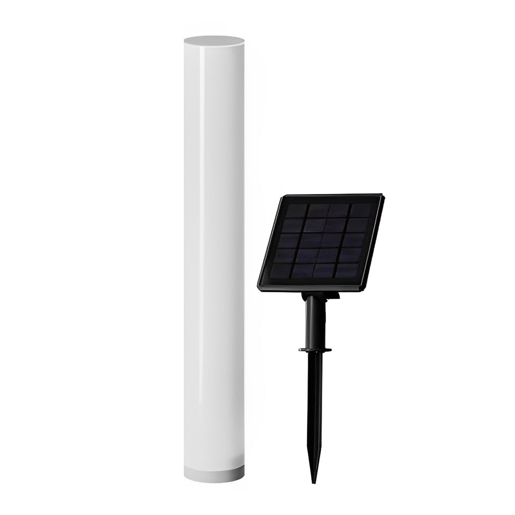 [Open-Box] Long Cylindrical Waterproof White Modern Solar Lawn Lights Lamp Post