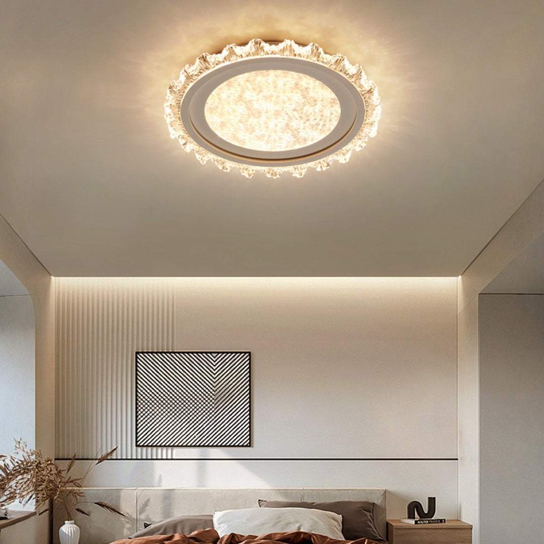 White Round LED Ceiling Light French Full Spectrum Ultra-Thin Flush Mount Light