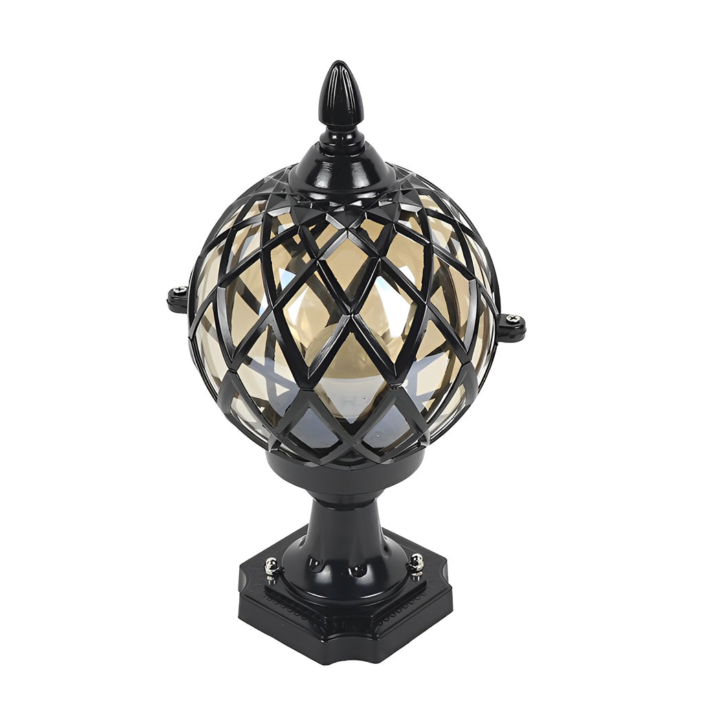 [Open-Box]Glass Aluminum Round Ball Waterproof LED Outdoor Fence Post Lights