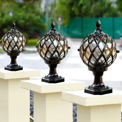 [Open-Box]Glass Aluminum Round Ball Waterproof LED Outdoor Fence Post Lights