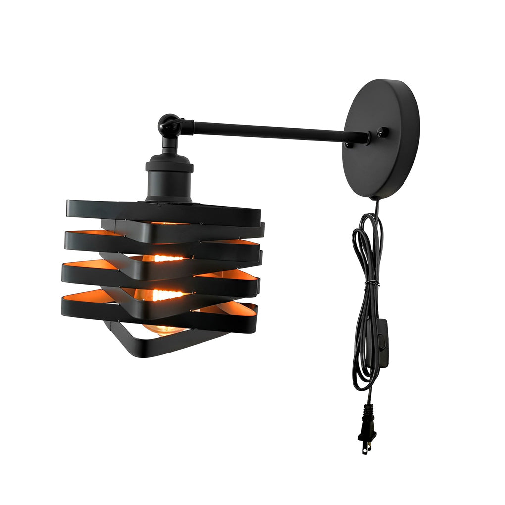 Wall Mount Lights with Plug Adjustable Angle Industrial Lamp