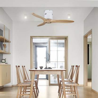 Wooden Ceiling Fan with Light Quiet Dc Motor Flush Mount Fandelier