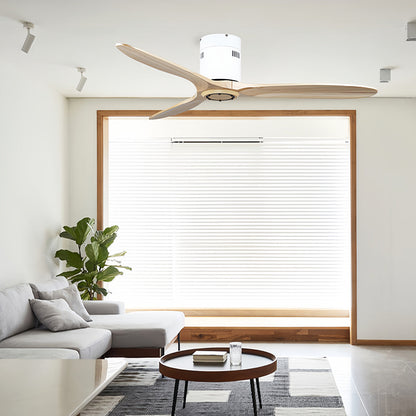 Wooden Ceiling Fan with Light Quiet Dc Motor Flush Mount Fandelier
