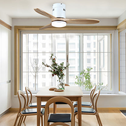 Wooden Ceiling Fan with Light Quiet Dc Motor Flush Mount Fandelier
