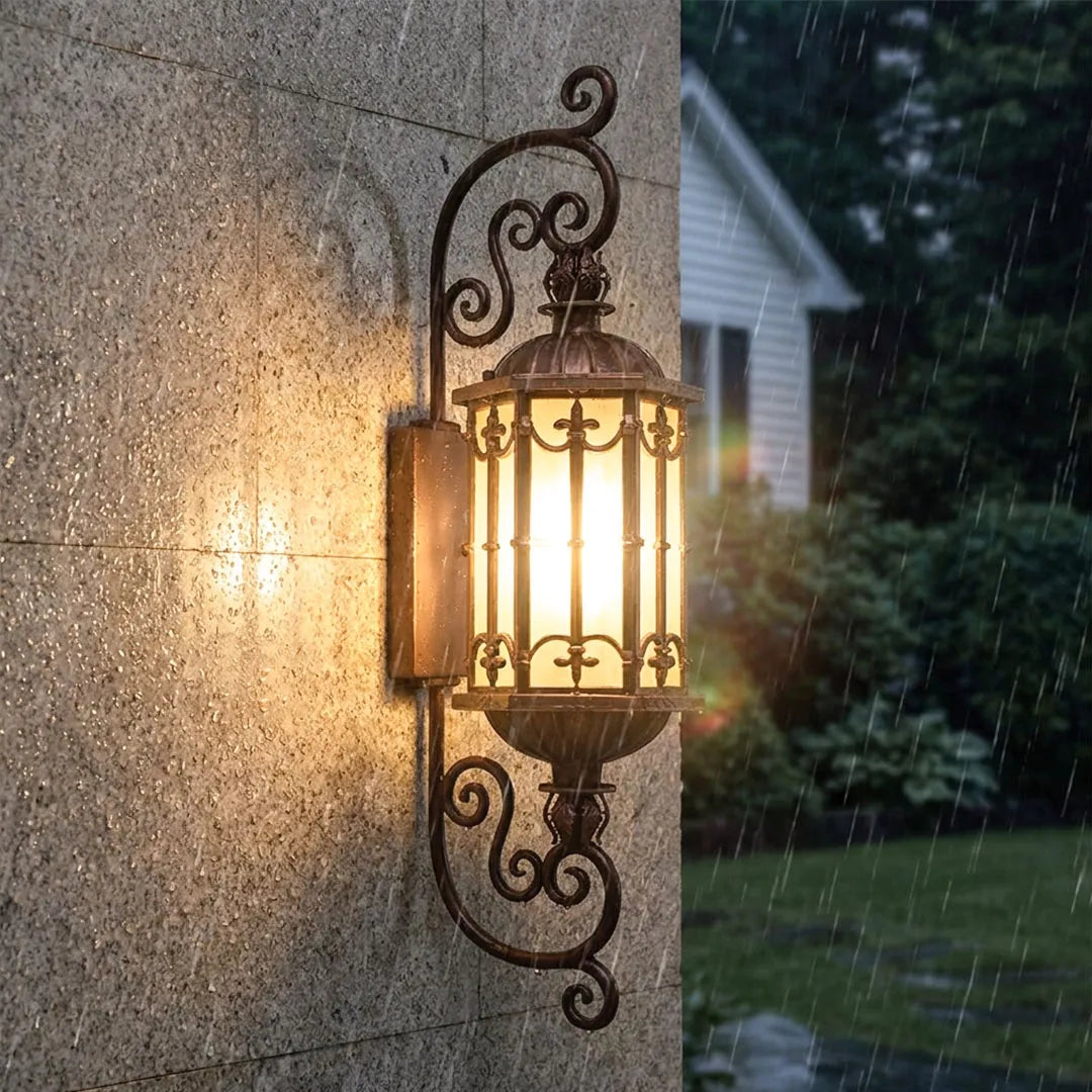 Vintage Wall Sconce Lighting European Outdoor Glass Lamp