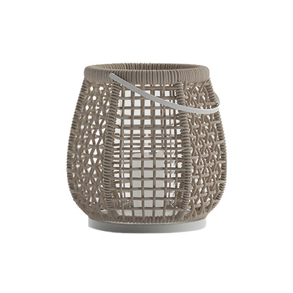 Woven Outdoor Lanterns Stylish with Handle Portable Patio Floor Lamp