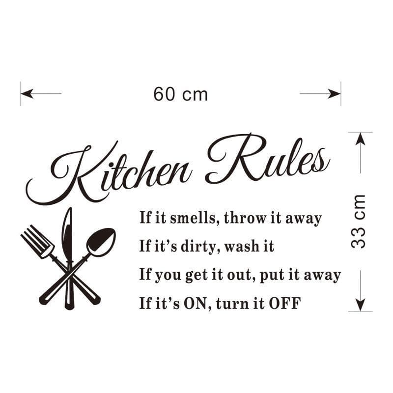 Kitchen Rules Wall Sticker Decal